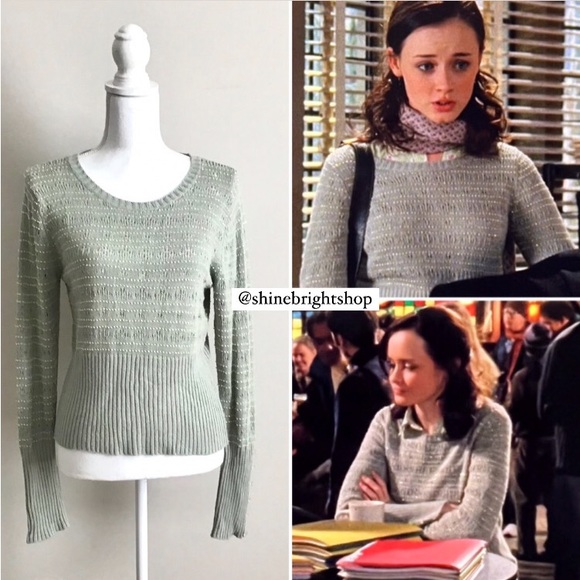 RARE Vintage Pointelle Beaded Sweater ASO Rory Gilmore in Gilmore Girls - Picture 5 of 16